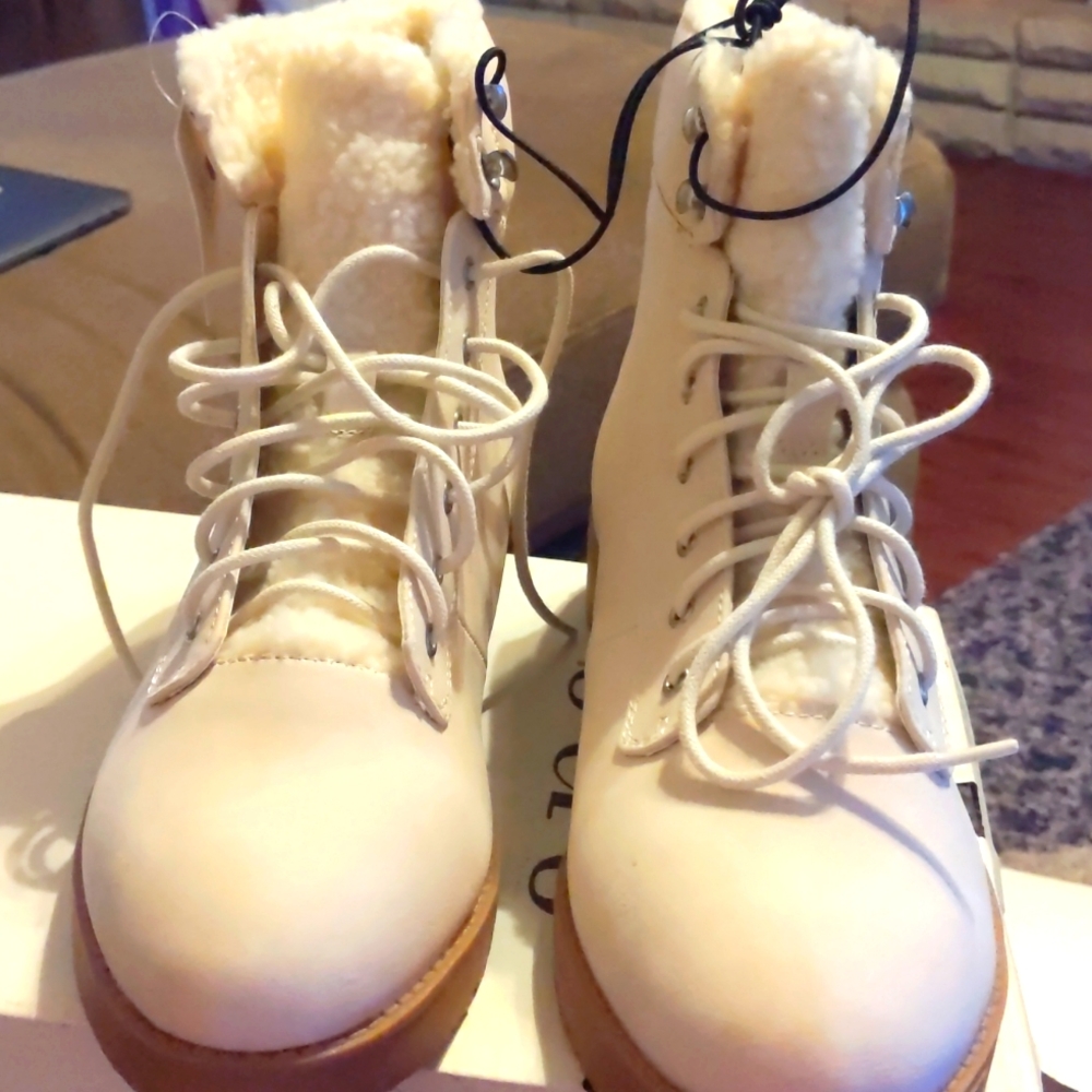 Women's Francisco lace up white boots by a.n.a. in size 11M